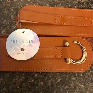 Ella and Elly Brown Hook-Loop waist belt NWT
